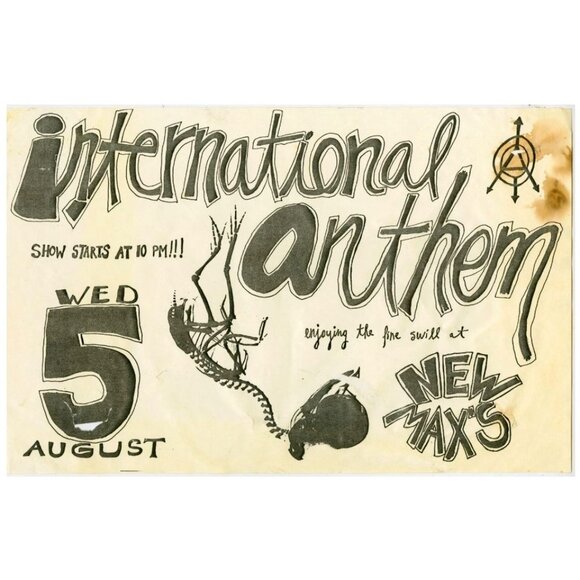 International Anthem Other - 1992 International Anthem Flyer Max’s Tavern Eugene OR Punk Rock Concert Poster